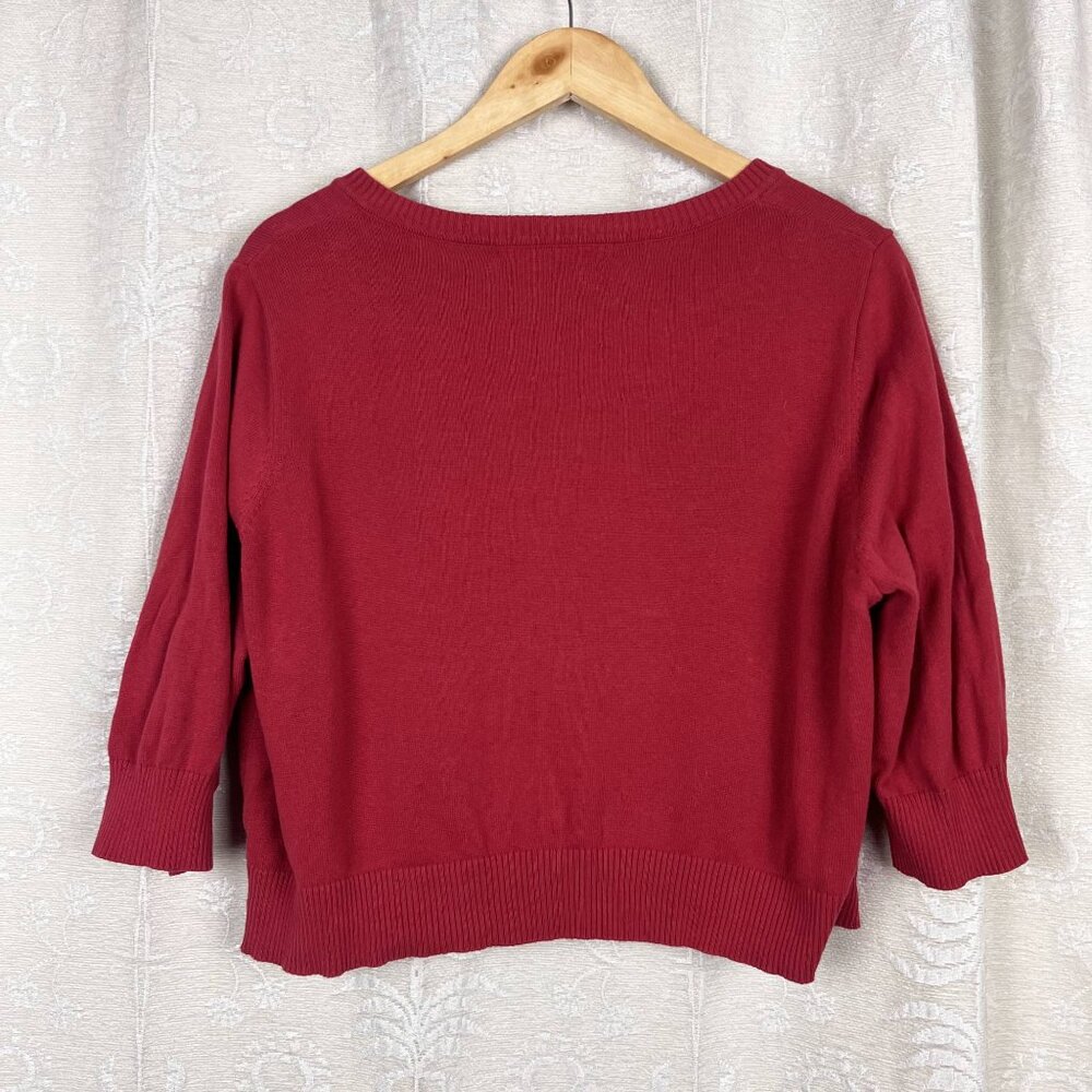 Modcloth x Collectif embroidered cropped cardigan sweater cotton retro pinup - Picture 6 of 9